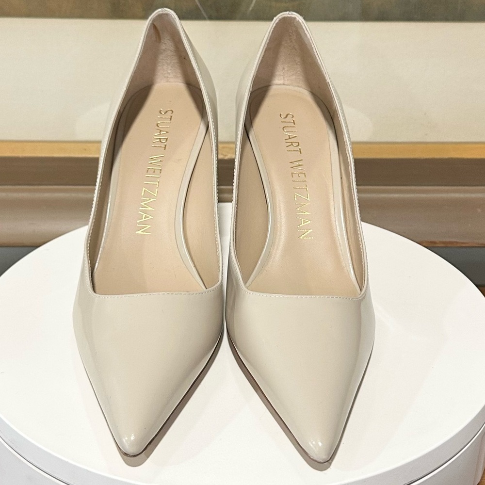 🌹STUART WEITZMAN🌹Stuart 85MM Leather Block-Heel Pumps Size: 9B - Picture 6 of 13